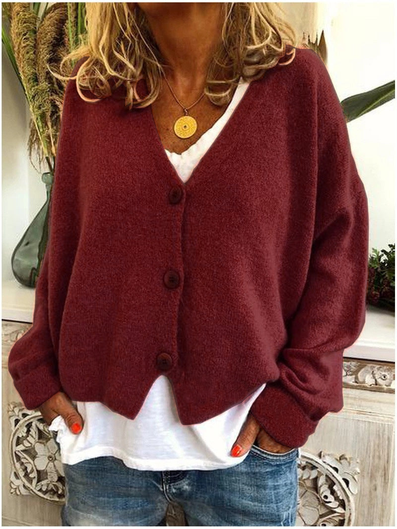 Women's Autumn And Winter Casual Loose Sweater Knitted Cardigan