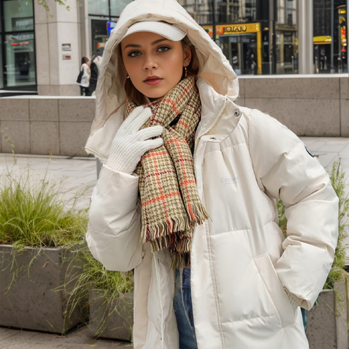 Long Over The Knee Hooded Cotton-Padded Coat Women's New Winter Loose Korean Version Thickened Bread Coat Casual Cotton-Padded Coat