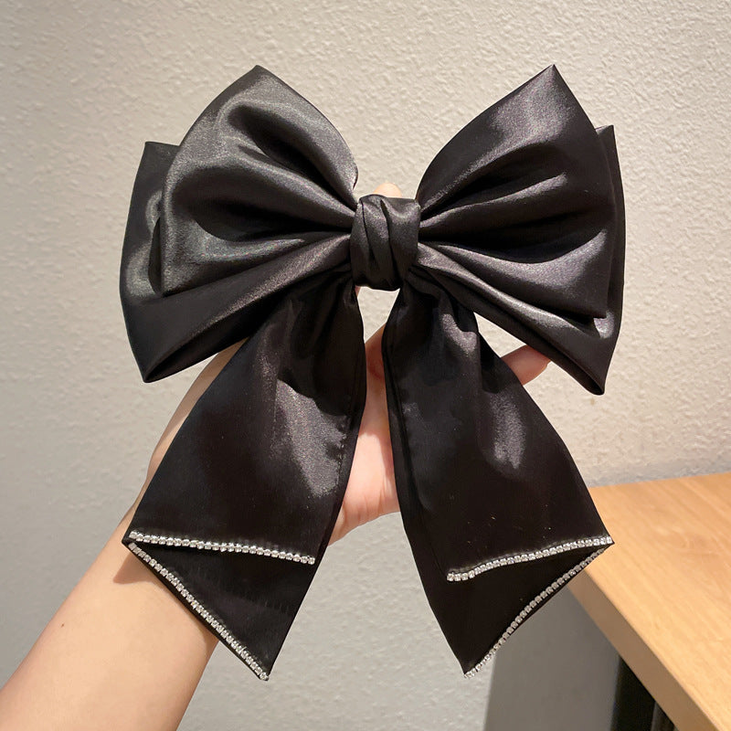 New Velvet Big Bow Hair Clip Back Head Hair Accessories Toasting Female Autumn