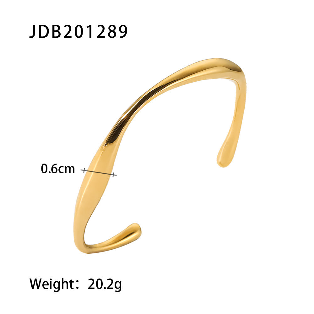 5pcs Small Fashion Women's Titanium Steel Necklace 18K Gold Stainless Steel Shaped Open Bracelet Small Red Book Bracelet Of Style