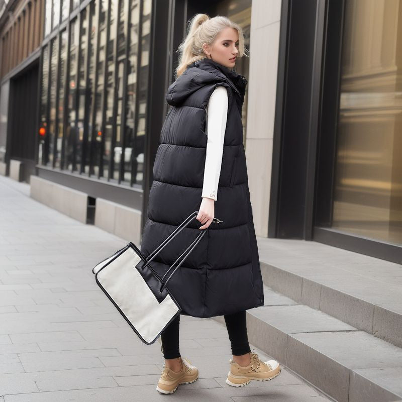Long Waistcoat Women Autumn And Winter New Korean Version Loose Sleeveless Down Padded Jacket Women Warm Coat Waistcoat Women