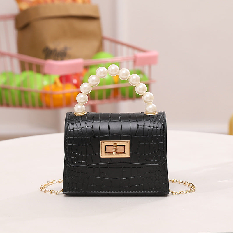 New Crocodile Jelly Bag Pearl Women's Handbag Crossbody Chain Bag  Women's Bag Beaded Bag