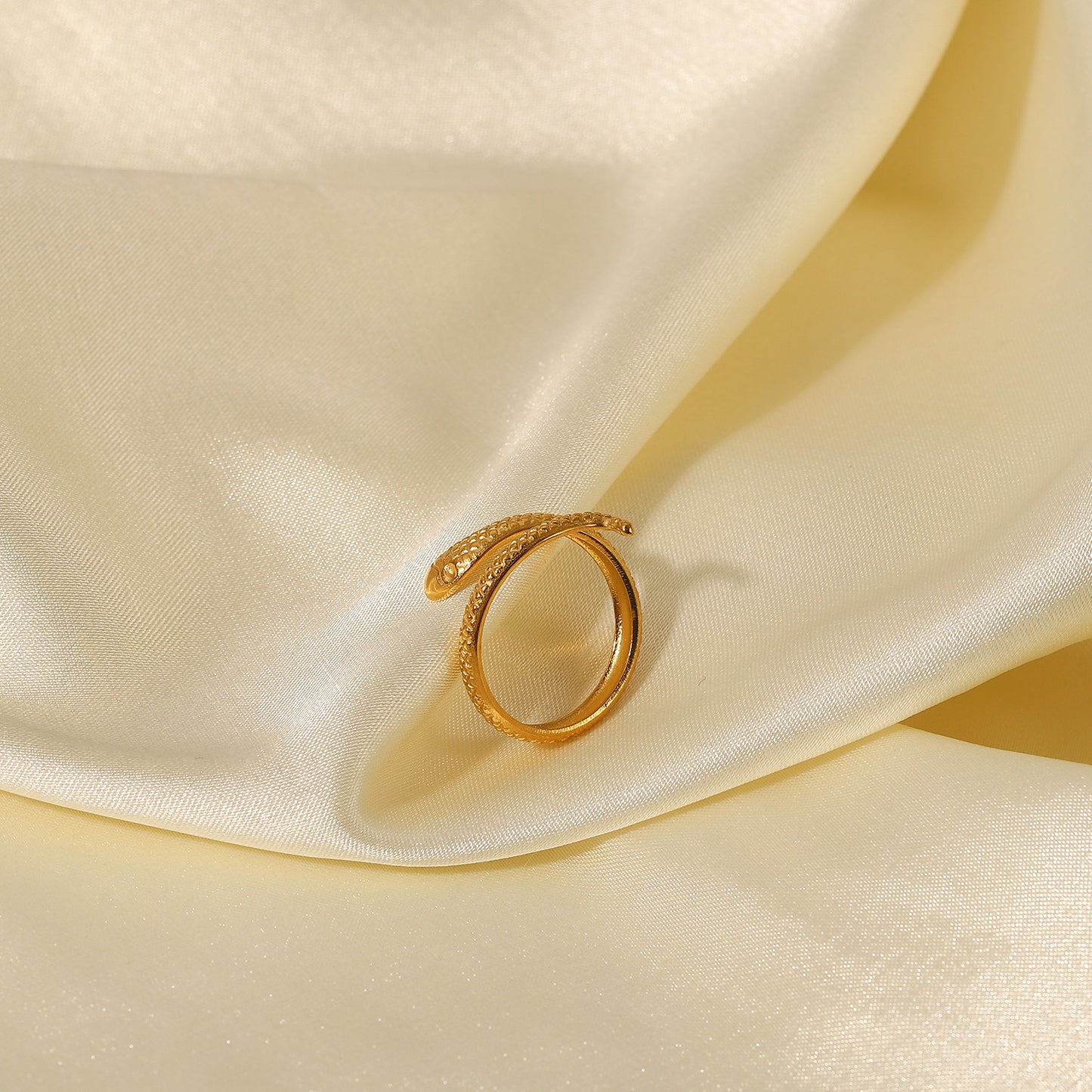 5pcs Vintage 18K Gold Stainless Steel Serpentine Open Ring Ladies Geometric Knuckle Ring Feminine Party Jewelry Accessory