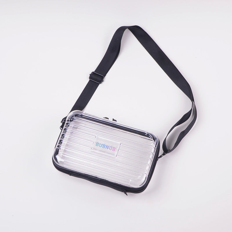 Transparent Crossbody Bag New No-Security Jelly Bag Women's Hard Shell Mobile Phone Bag Waterproof Small Square Bag Box Bag