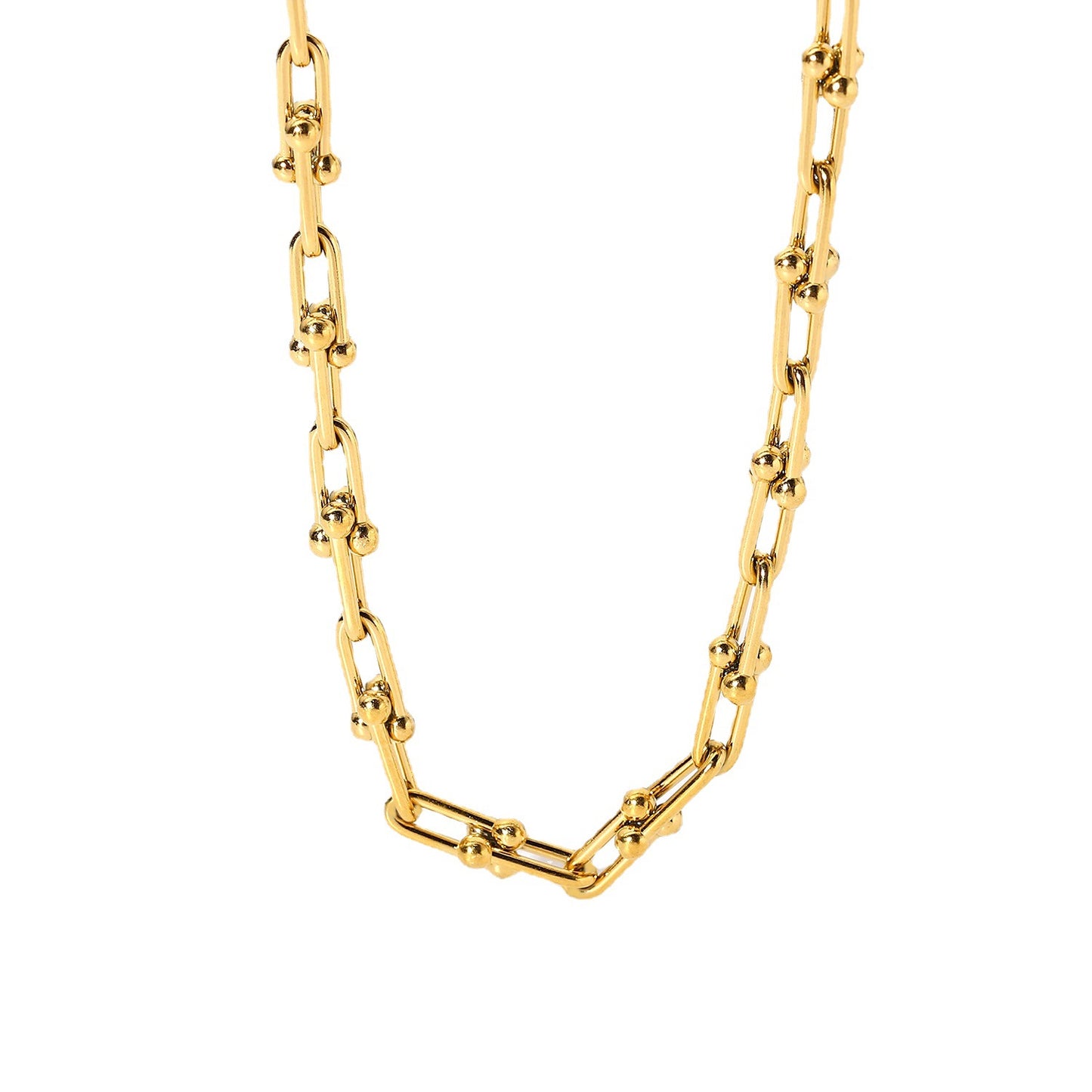 5pcs New Fashion 18K Gold Plated Stainless Steel Jewelry Handmade Chain Necklace Geometric Popular Necklace For Women