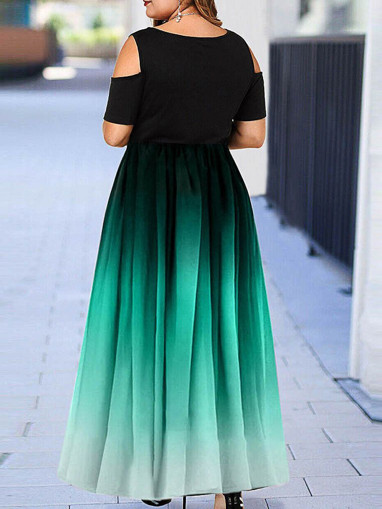 Party Dress Dress Slim Sexy Gradient Off-Shoulder Plus Size Women's Dress Long Skirt