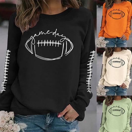New Fall Game Day Print Fashion Hoodie Trend Long Sleeve