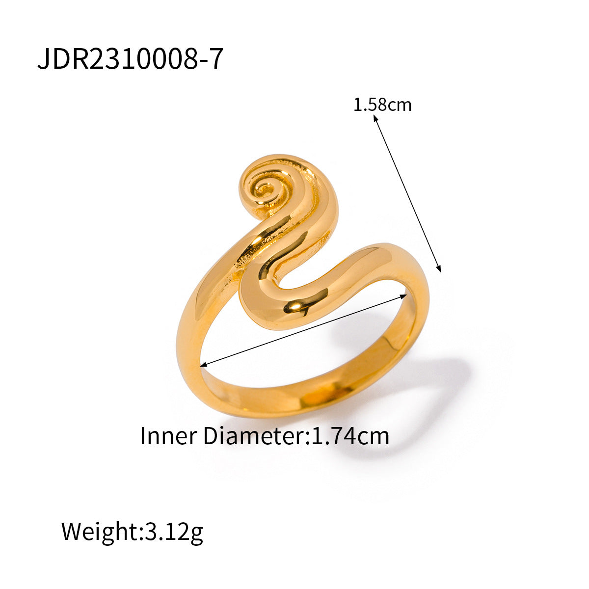 5pcs 18K Gold Stainless Steel Inlaid With Colored Diamond-Shaped Open Ring Jewelry