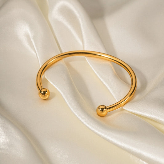 5pcs Design 18K Gold Stainless Steel Classic Ball Opening Bracelet Jewelry