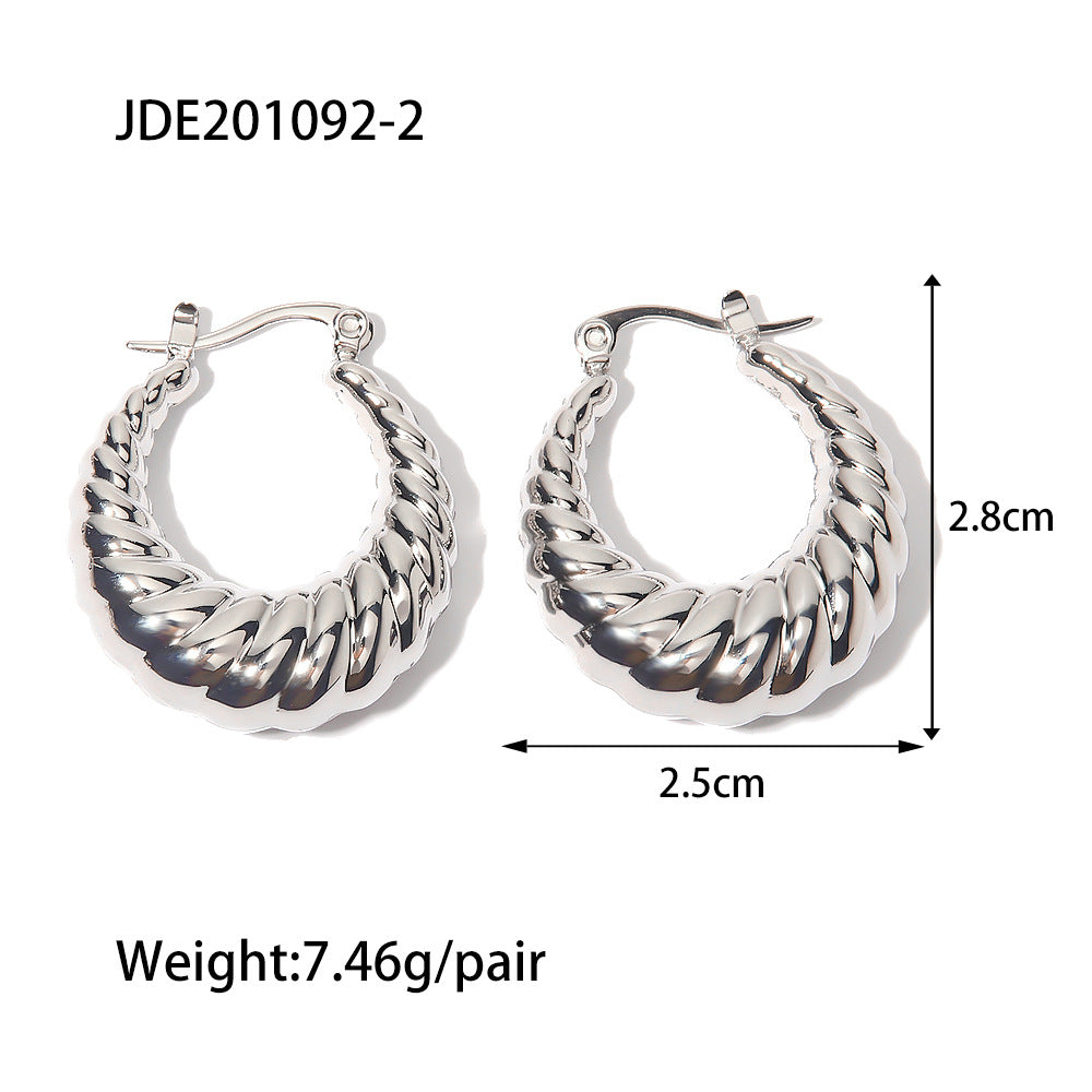 5pcs Exaggerated Earrings For Women Style Niche Designer Earrings Earrings Titanium Steel Light Luxury Senior Ear Buckle