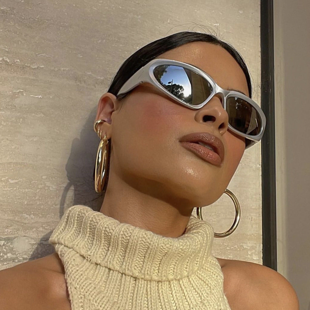 Steampunk Sunglasses Ladies Sport Sunglasses Concave Shape Punk Goggles Fashion Sun