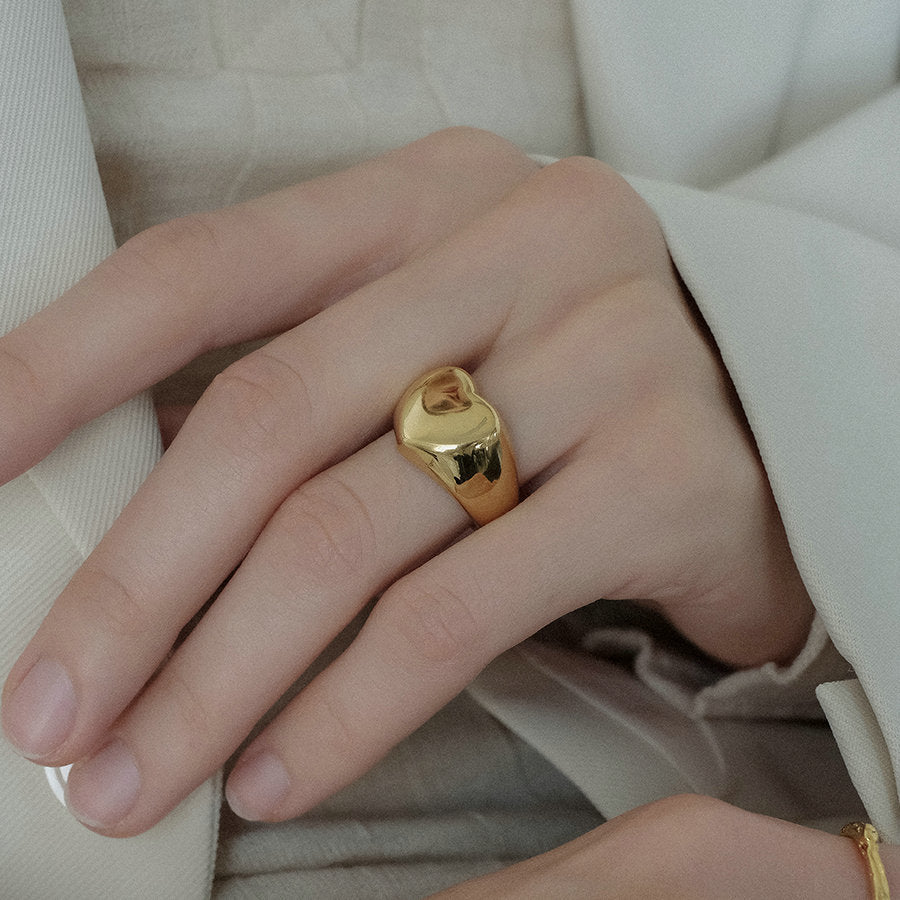 5pcs Stainless Steel Love Ring 18K Gold Plated 316 Stainless Steel Ring Jewelry