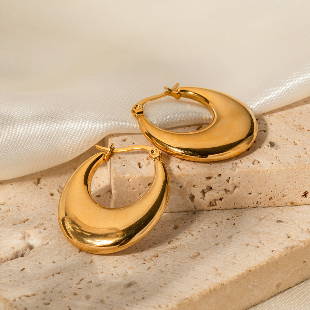 5pcs Earrings Electroplated 18K Gold Stainless Steel Earrings Design Sense Earrings Jewelry