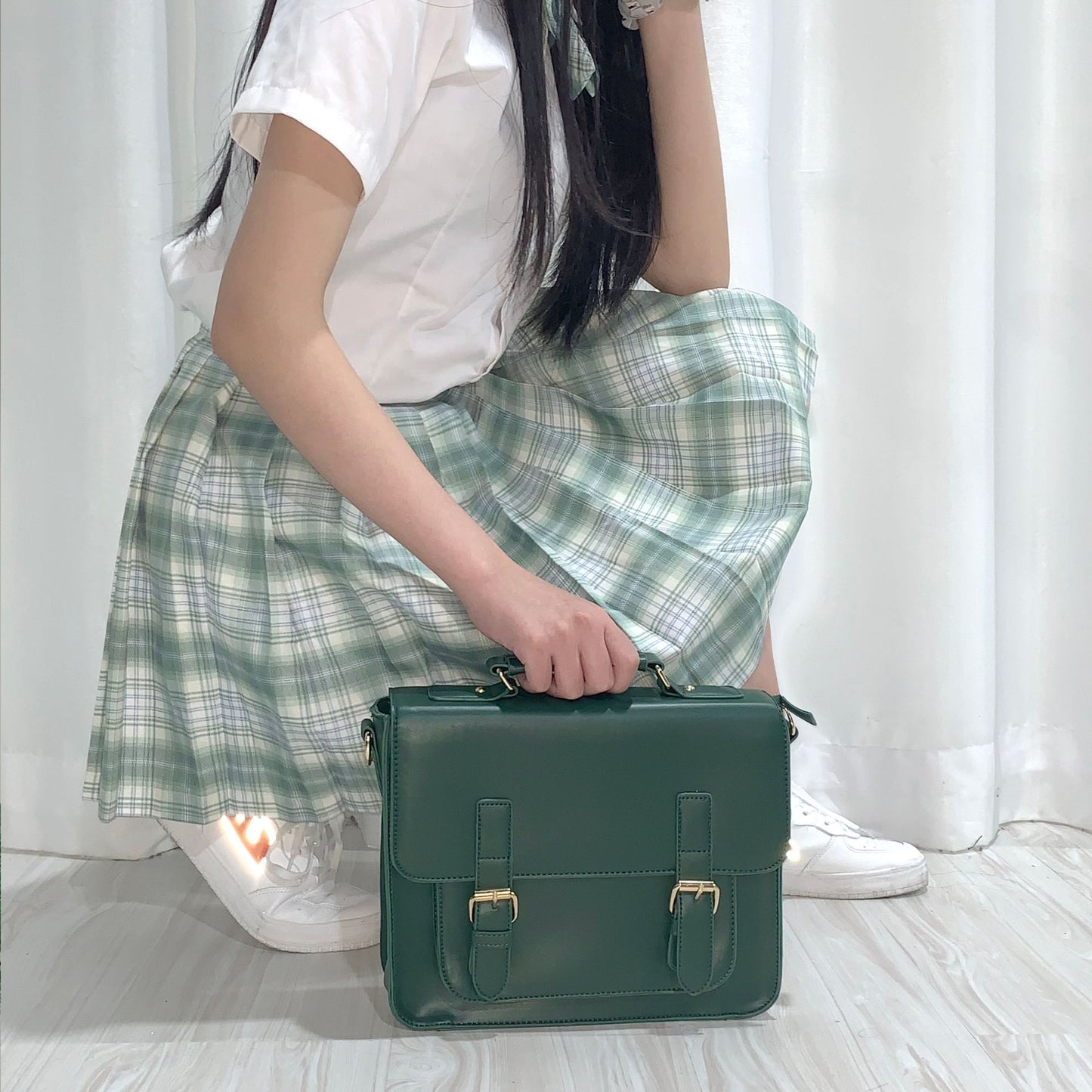 Cambridge Bag Small Napa Pu Leather Women's Bag Diagonal Span Shoulder Backpack Square Cross Backpack Jk Uniform Bag