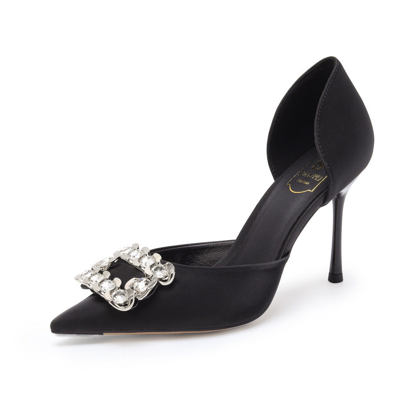Fashion Pointy Hollow High 9 Cm Women's Single Shoes Summer New Shallow Mouth Stiletto Heels
