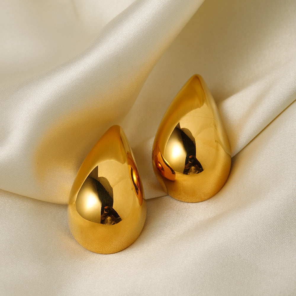 5pcs New 18K Gold Stainless Steel Drop Earrings Jewelry Fashion Personality Earrings Accessories