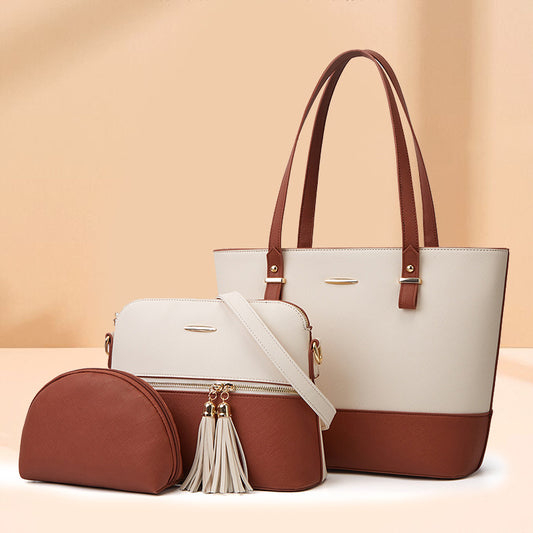 New Female Bag Atmospheric Three-Piece Set Of One-Shoulder Oblique Span Portable Women's Bag