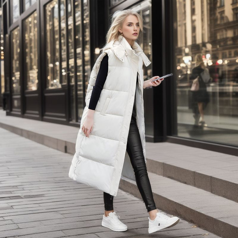 Long Waistcoat Women Autumn And Winter New Korean Version Loose Sleeveless Down Padded Jacket Women Warm Coat Waistcoat Women