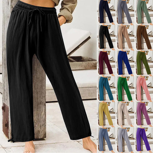 Women's Summer Casual Pants Women's Solid Color Home Pants