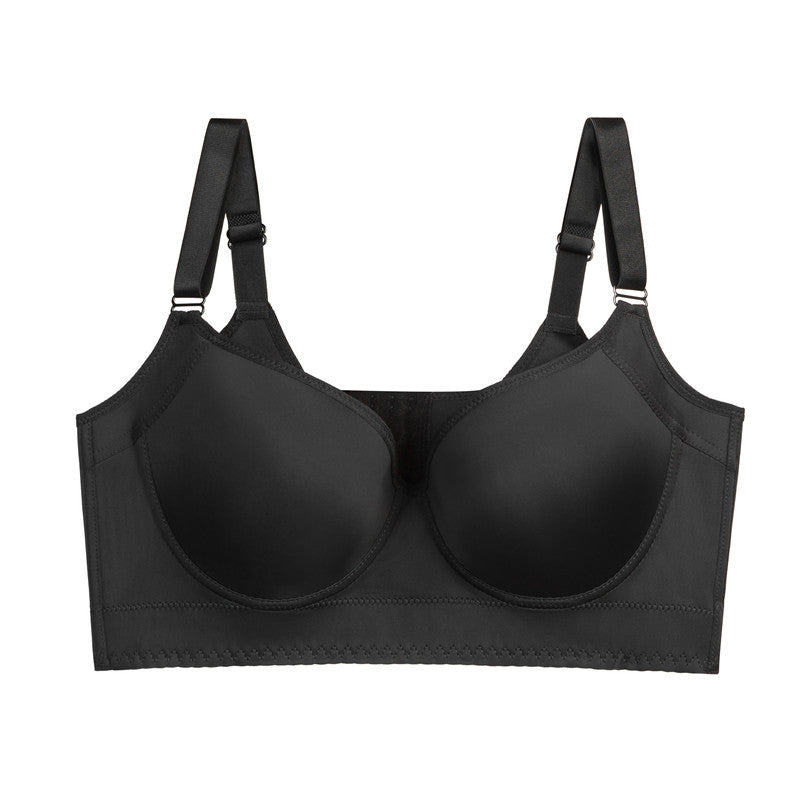 Plus-Size Smooth Sexy Underwear Women Pull Up A Pair Of Anti-Sag Underwire Bra Deep V Bra