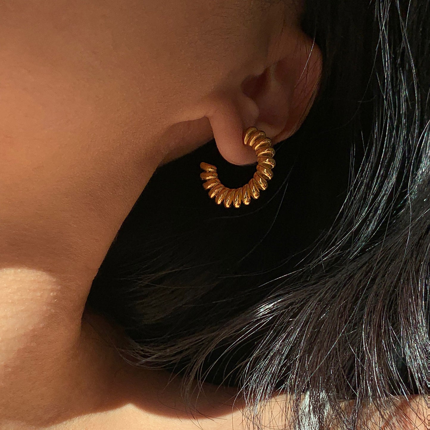 5pcs New Helix Twist Earrings C Stud Earrings Women's Earrings Jewelry Stainless Steel Gold Earrings Fashion Style Earrings