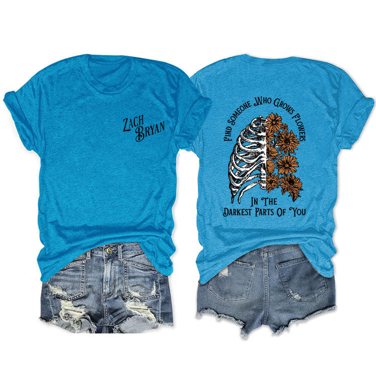 Fashion Casual Find Someone Who Grows Fun Crew Neck Summer Short Sleeves