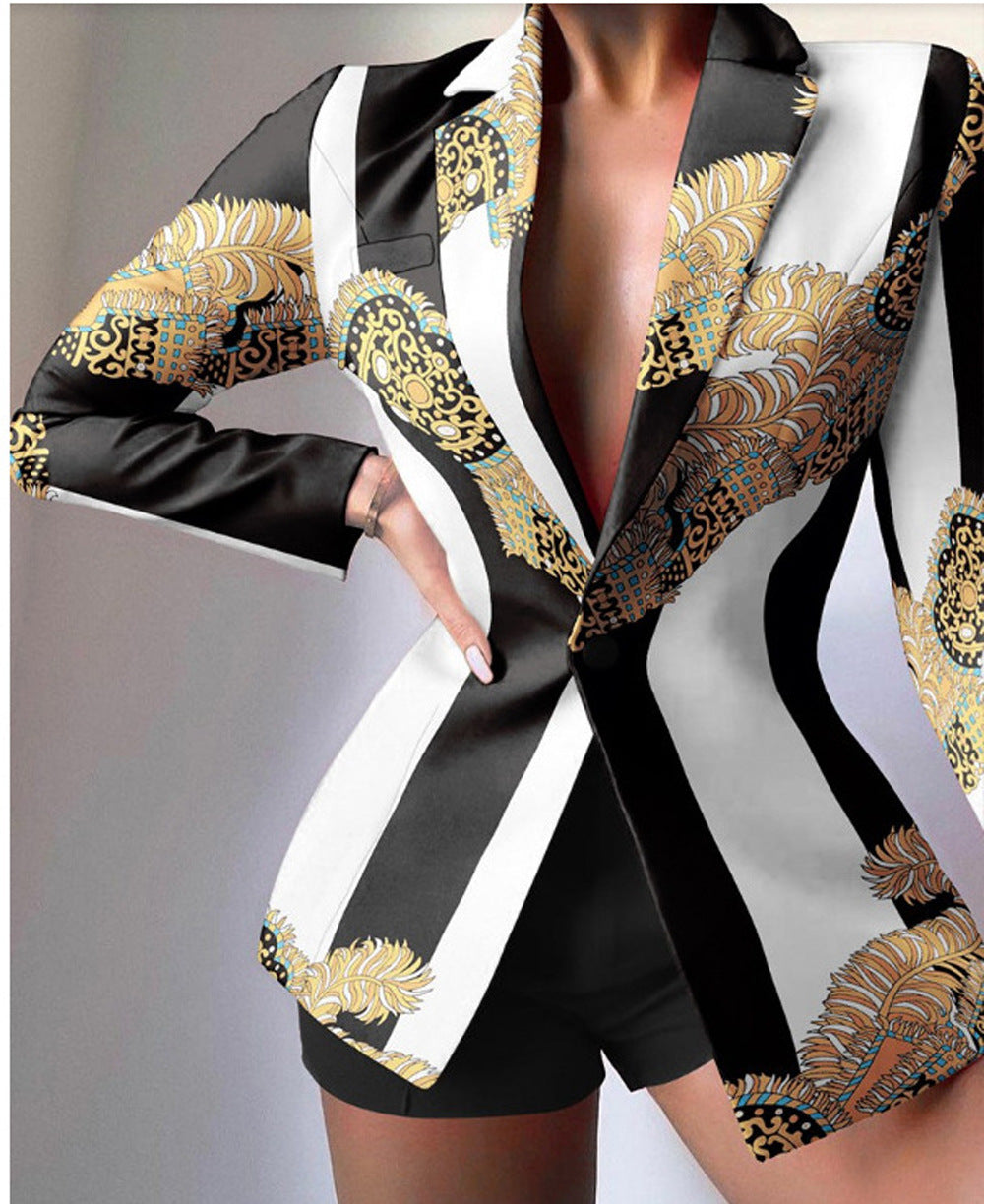 Women's New Fashion Temperament Slim Autumn Fashion Suit Two Suits Women