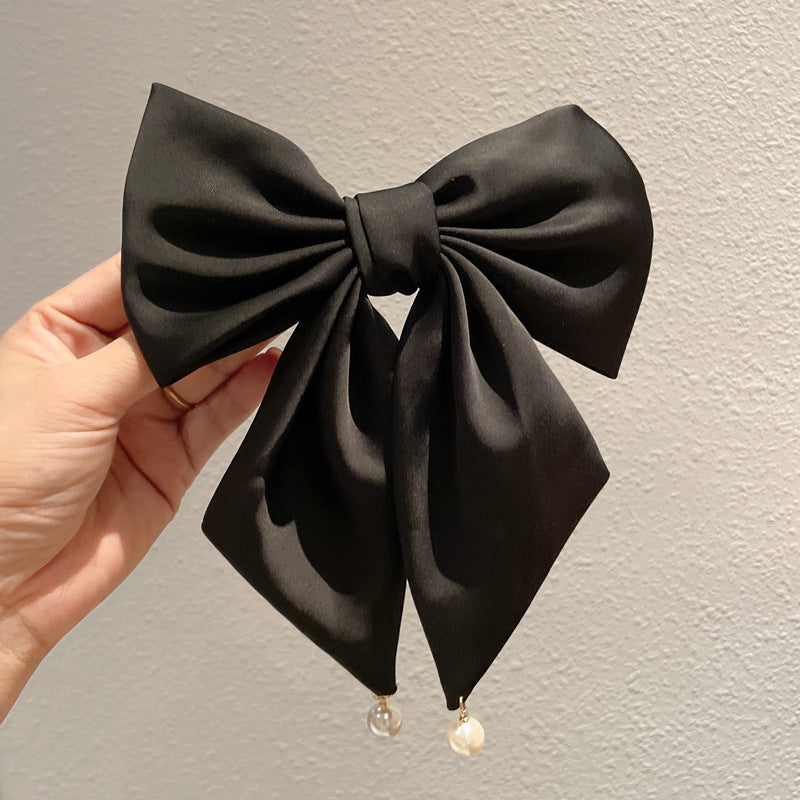 New Velvet Big Bow Hair Clip Back Head Hair Accessories Toasting Female Autumn