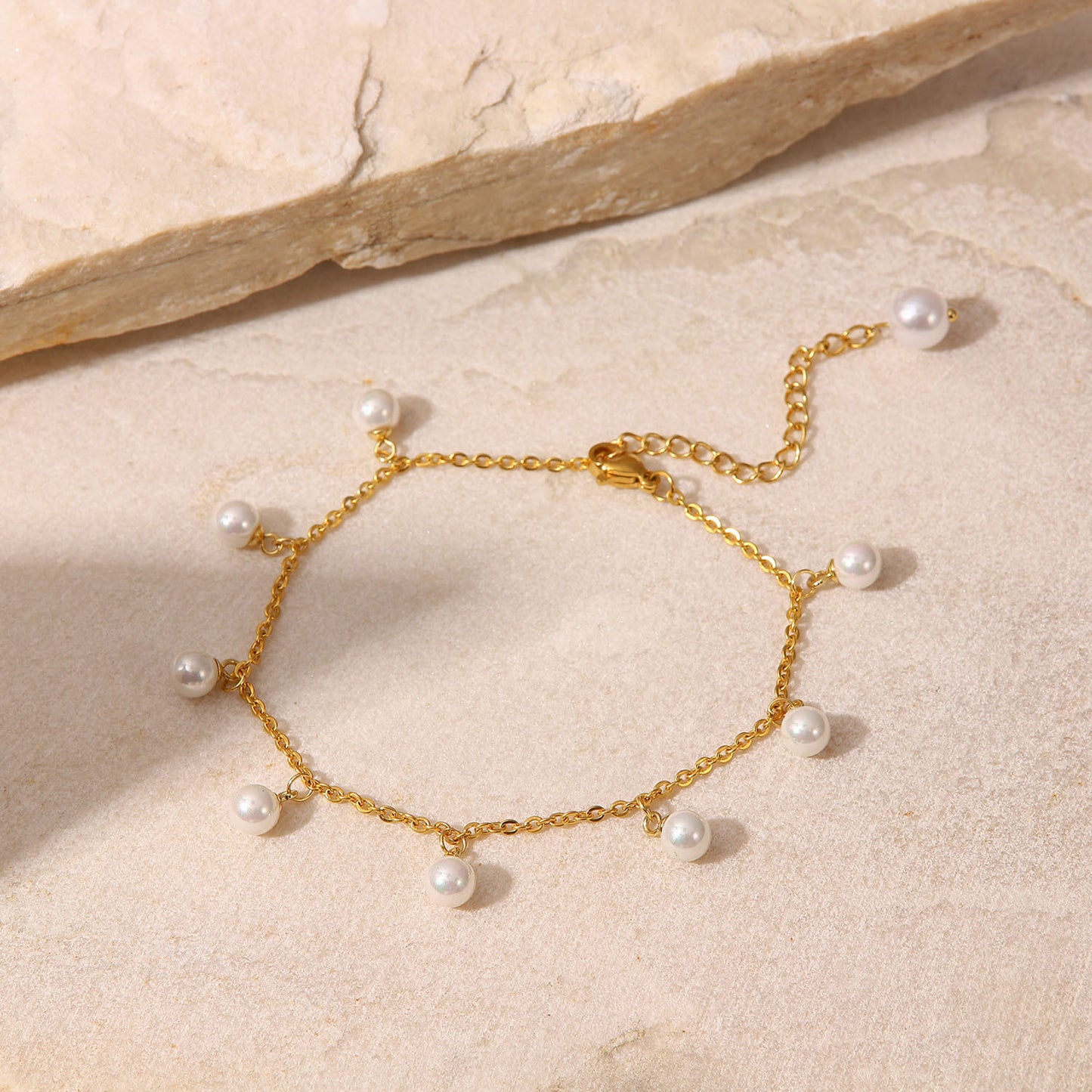 5pcs New Women's Fashion Anklet 18K Gold Shell Bead Fringe Pendant Anklet Anklet Jewelry Women
