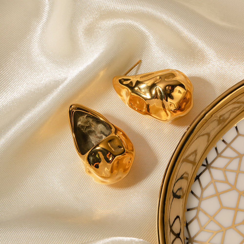 5pcs Titanium Steel Hammer Earrings Earrings New Fashion Temperament Niche Design Women's Earrings Drop Earrings