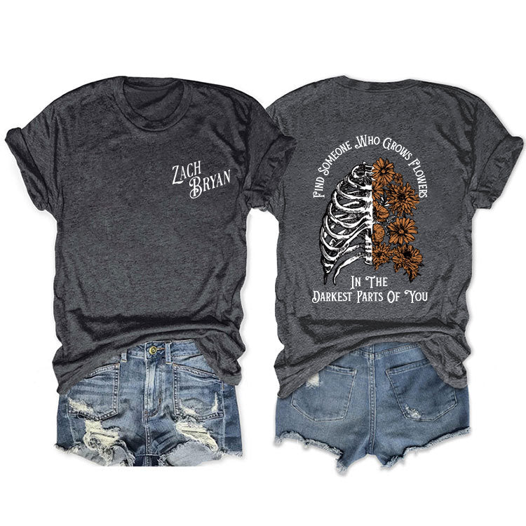 Fashion Casual Find Someone Who Grows Fun Crew Neck Summer Short Sleeves