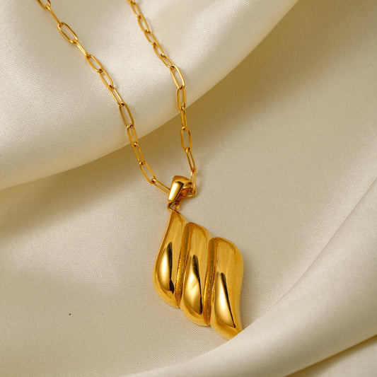 5pcs 18K Gold Stainless Steel Vintage Simple Pendant Necklace Pendant Necklace Wing Necklace