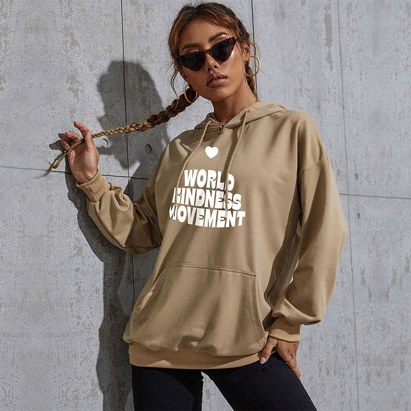 New Autumn And Winter Fashion Leisure Sports Hoodie Southeast Asia Women's Letter Printed Hoodie