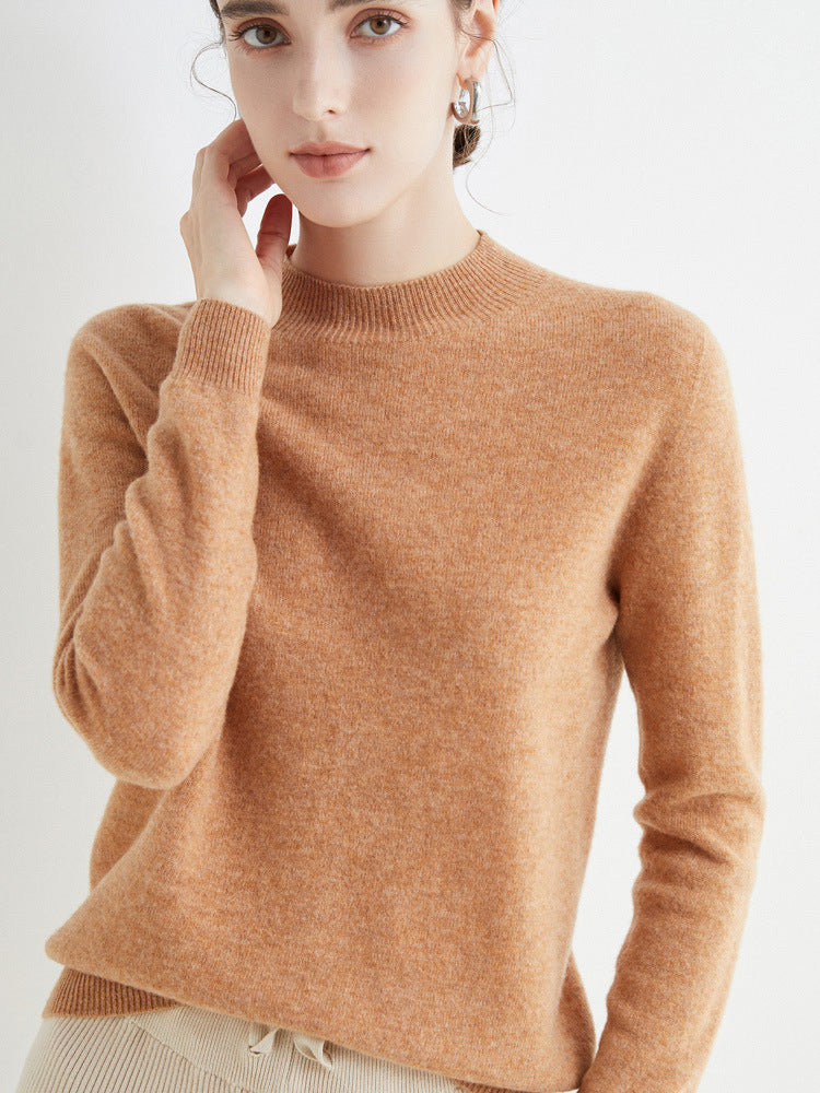 100 Pure Wool Knitwear Women's V-Neck Pullover Loose Base Shirt Autumn And Winter New Solid Color Sweater