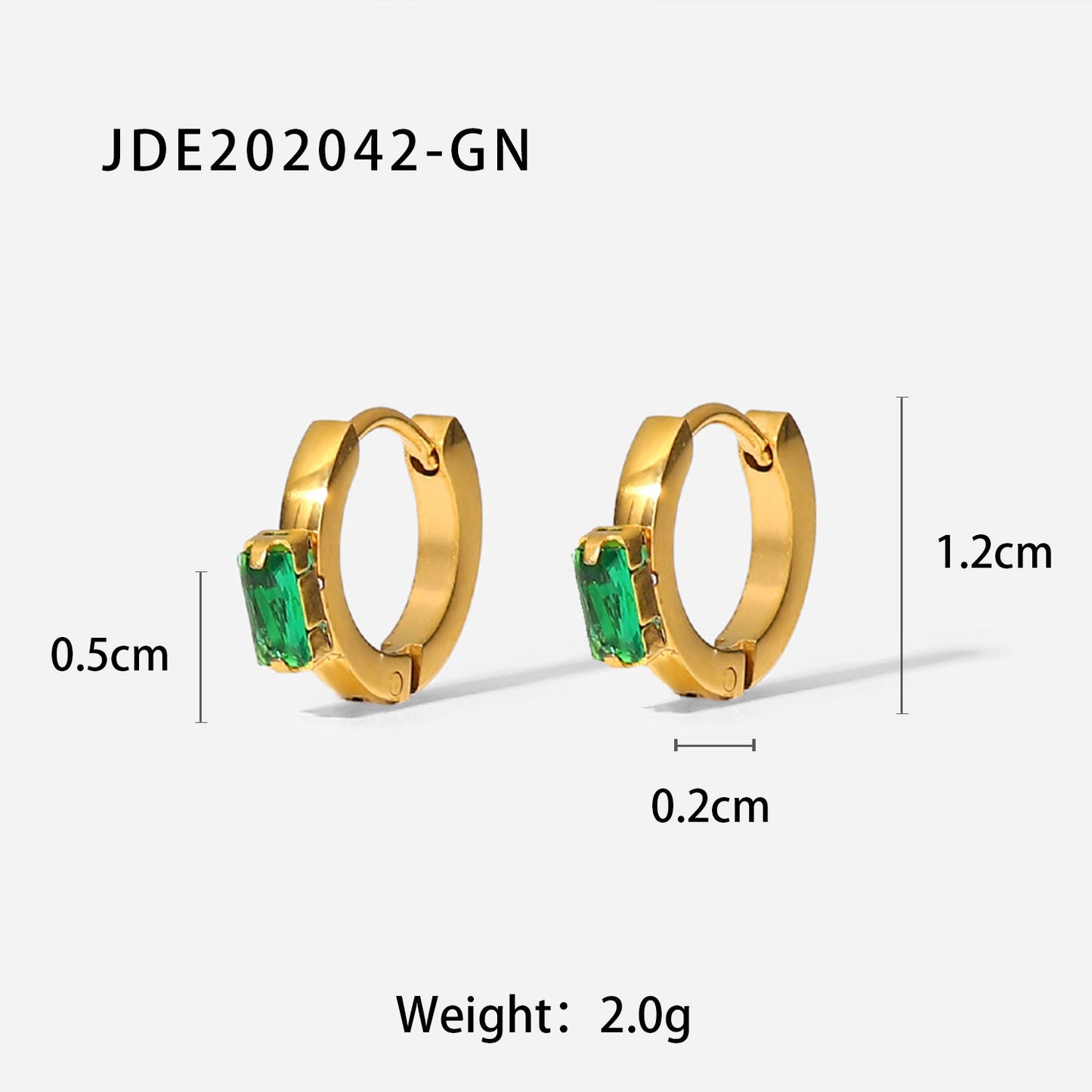 5pcs Fashion Retro Style Green Zircon Series Necklace Earrings Bracelet Ring Temperament Stainless Steel Jewelry For Women
