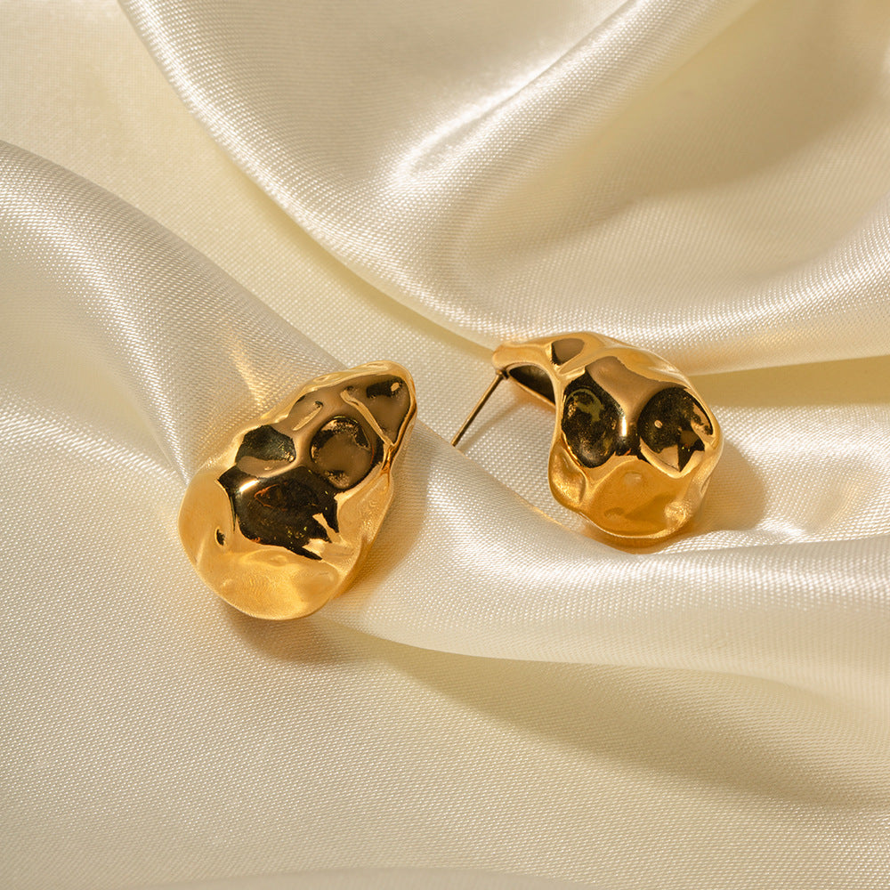 5pcs Titanium Steel Hammer Earrings Earrings New Fashion Temperament Niche Design Women's Earrings Drop Earrings