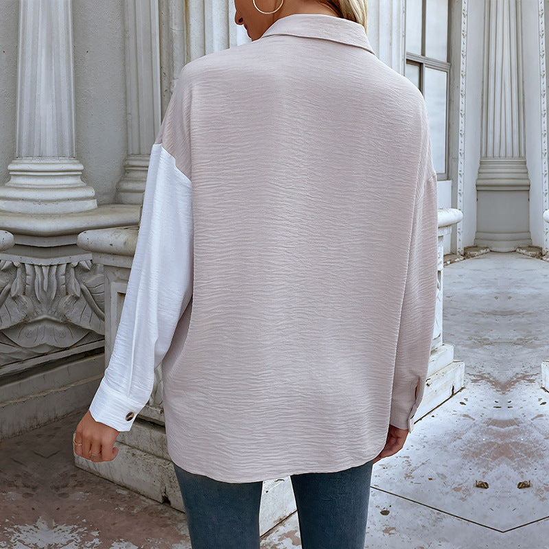 New Autumn New Women's Color Long-Sleeve Shirt Female Design Sense