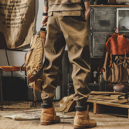 Vintage Cargo Pants Men Loose Straight Leg Men Casual Pants Spring And Autumn Large Size Wide Leg Pants