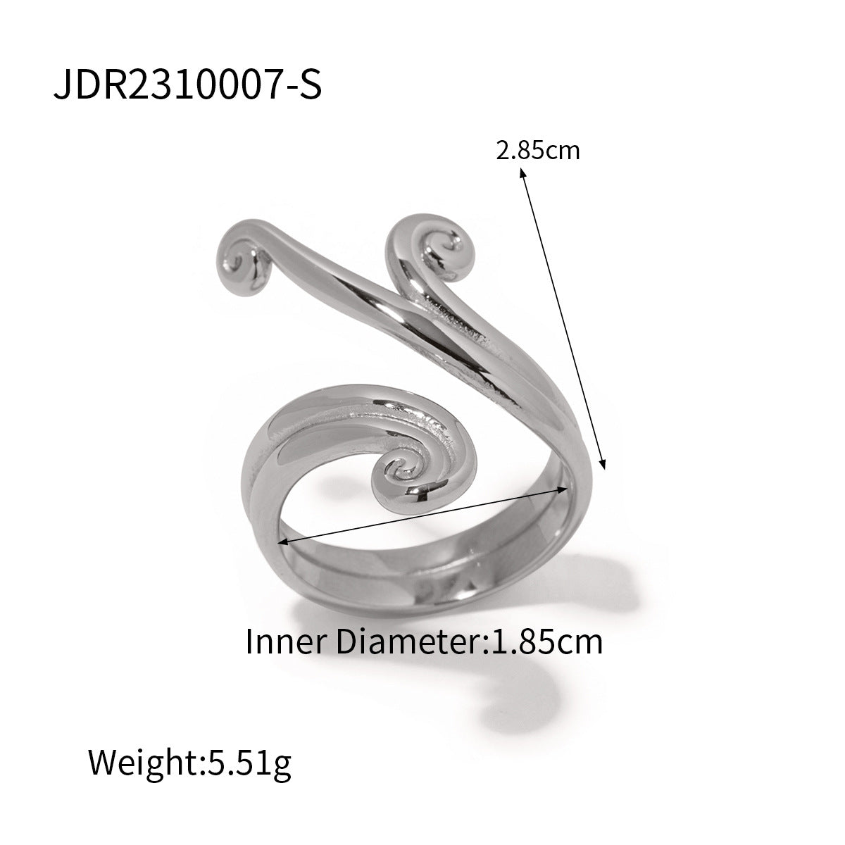 5pcs 18K Gold Stainless Steel Thread Loop Open Ring Non-Fading Accessories