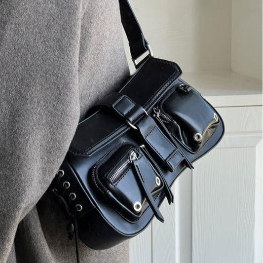 Motorcycle Bag with a Sweet and Cool Spice Baguette Design Shoulder Bag Underarm Bag