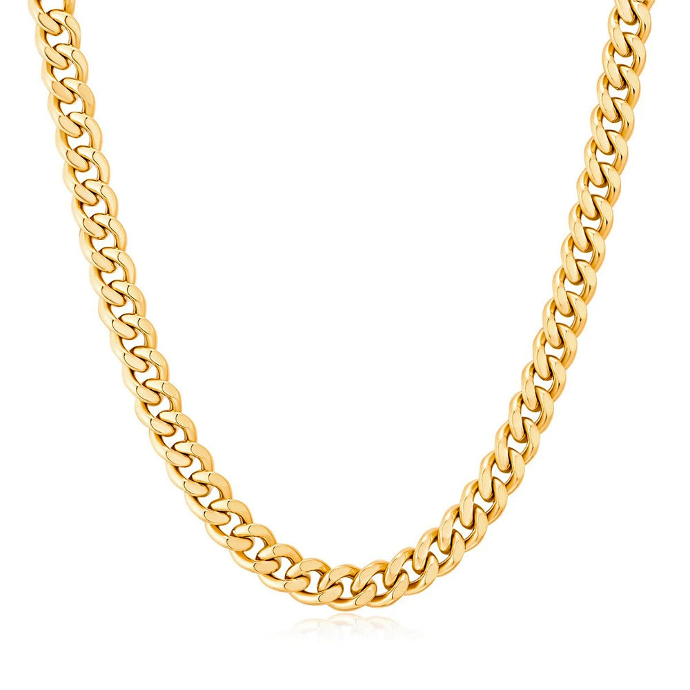 5pcs Hot Titanium Steel Pendant With 18K Gold Stainless Steel Necklace 7Mm Width 45Cm Necklace