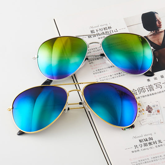 5 pairs New Brilliant Sunglasses Full Color Pilot Goggles Metal Sunglasses Sunglasses Stall