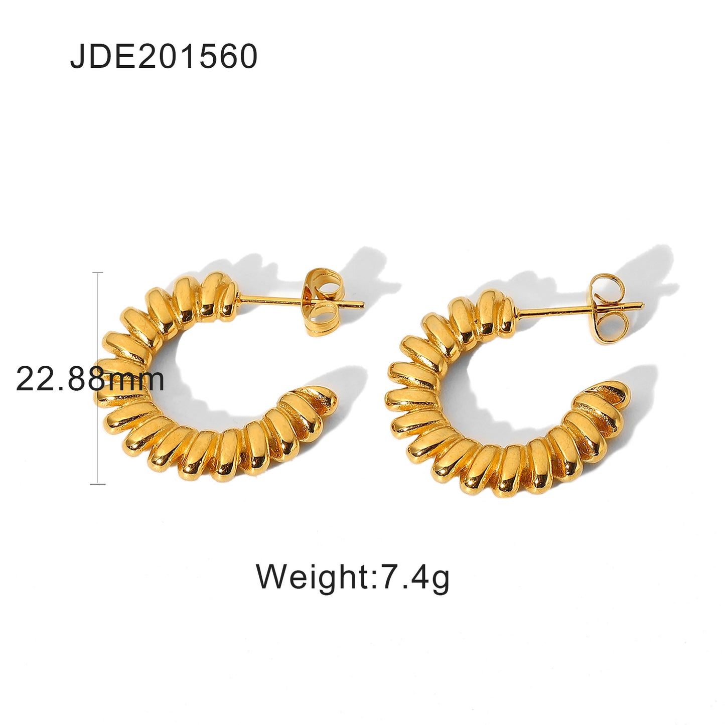 5pcs New Helix Twist Earrings C Stud Earrings Women's Earrings Jewelry Stainless Steel Gold Earrings Fashion Style Earrings