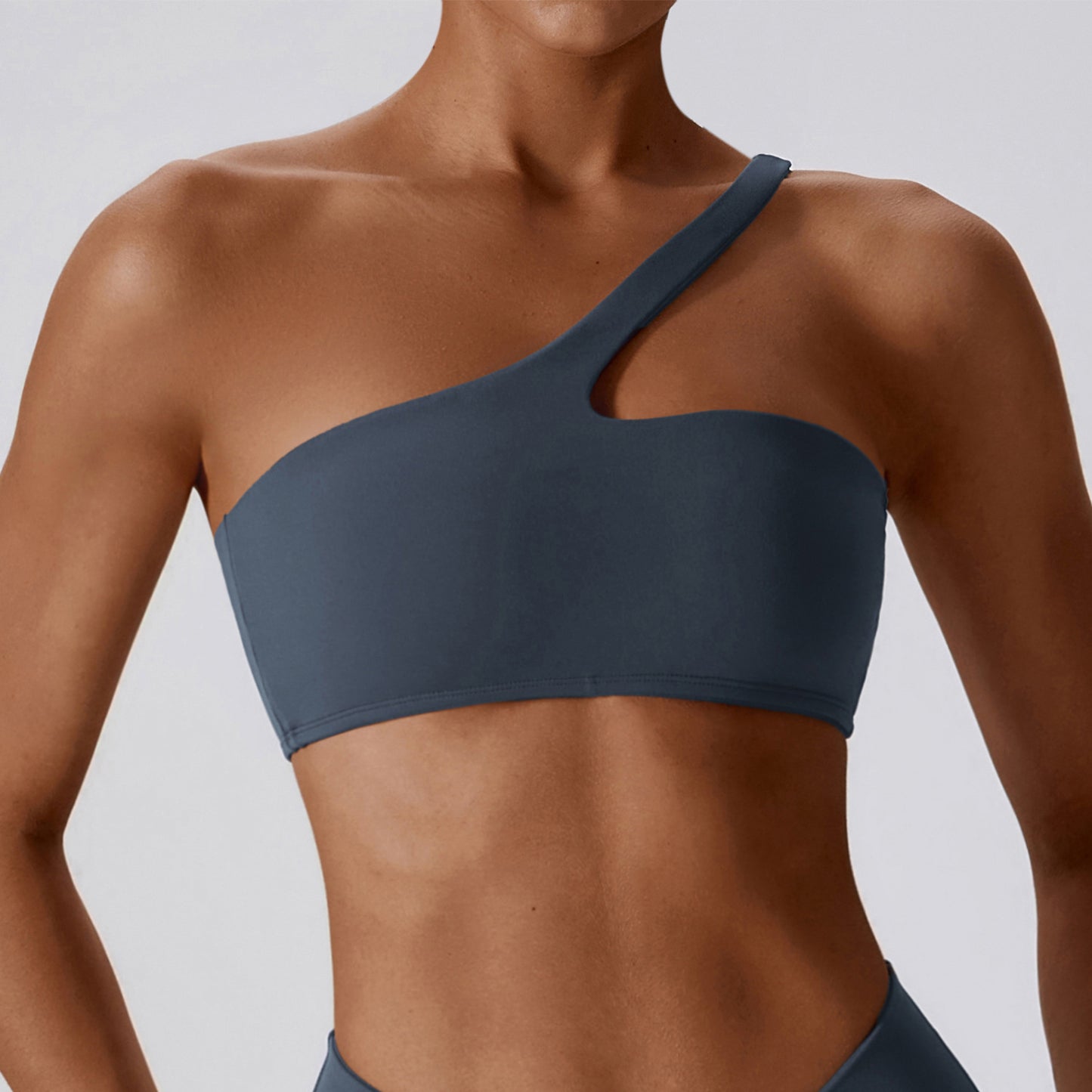 Oblique Single Shoulder Naked Yoga Bra Running Sports Underwear Quick Dry Beauty Back Fitness Yoga Clothes