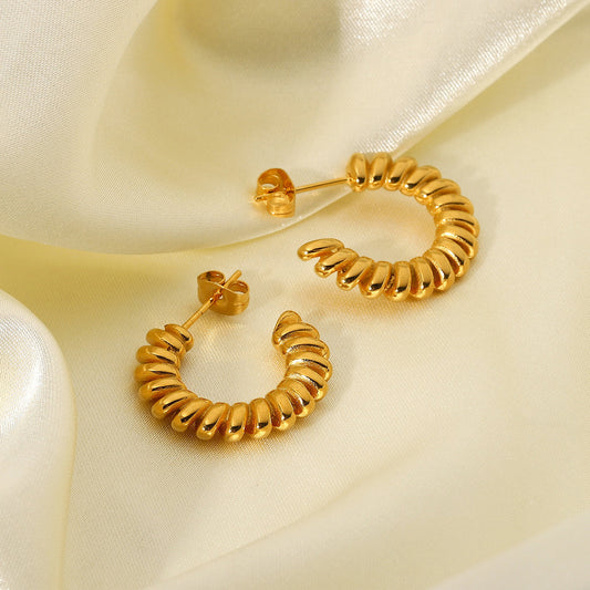 5pcs New Helix Twist Earrings C Stud Earrings Women's Earrings Jewelry Stainless Steel Gold Earrings Fashion Style Earrings