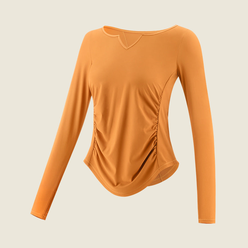 Nylon Yoga Wear Women's Quick-Drying Fitness Wear Sports Top Pilates Training Wear Long-Sleeved Clothes Running Smock Autumn