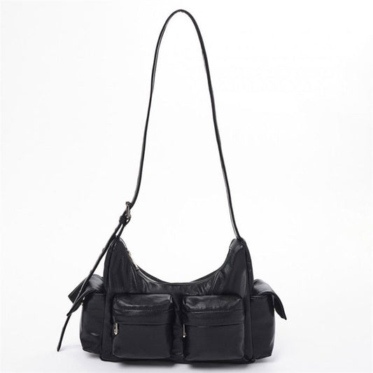 Straddle Bag Female Niche Design New Fashion Retro Pu Female Bag Single Shoulder Oblique Straddle Tote Bag
