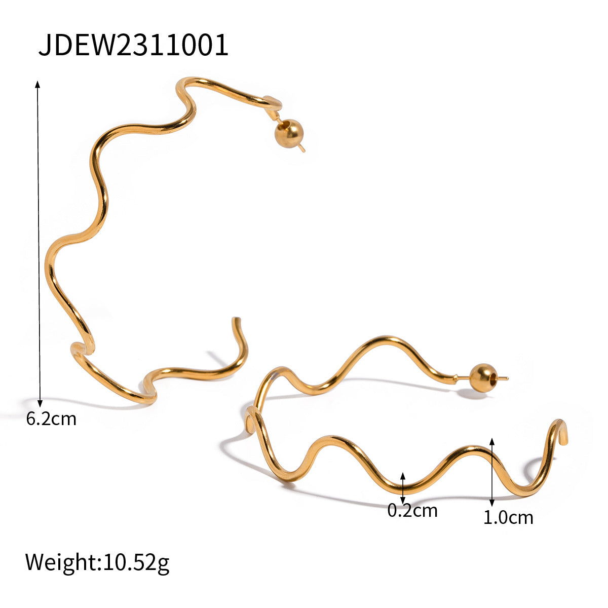 5pcs Hot 18K Gold Stainless Steel Wave Pull Type Necklace Cold Choker Women
