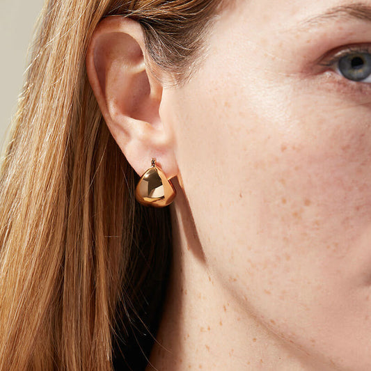 5pcs Cold Earrings Titanium Steel Stereosphere 18K Gold Plated 316L Stainless Steel Earrings For Women
