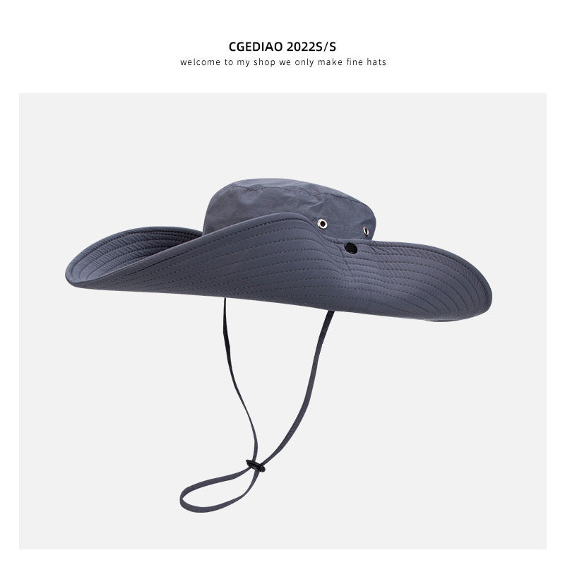 Western Cowboy Hat Female Summer Big Brimmed Day Fisherman Hat Sun Protection Outdoor Beach Tour Hiking Hat Male